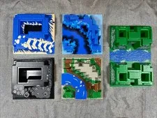 LEGO  Terrain Platforms, Raised Baseplate Lot of 5,  (2) 6024, (2) 2552, 30271