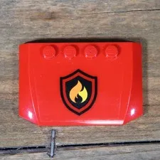 LEGO City Red Wedge 4x6x2/3 Triple Curved Fire Logo Badge Pattern 52031pb054