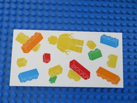 LEGO Parts - White Tile 8 x 16 Bricks and Minifigure Pattern - No 90498 - QTY 1