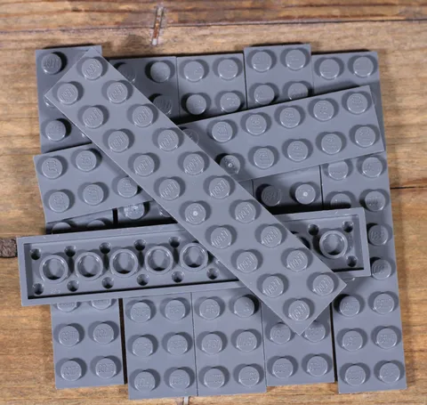 LEGO Dark Bluish Gray Plate 2 x 10 Part No. 3832 Qty 8
