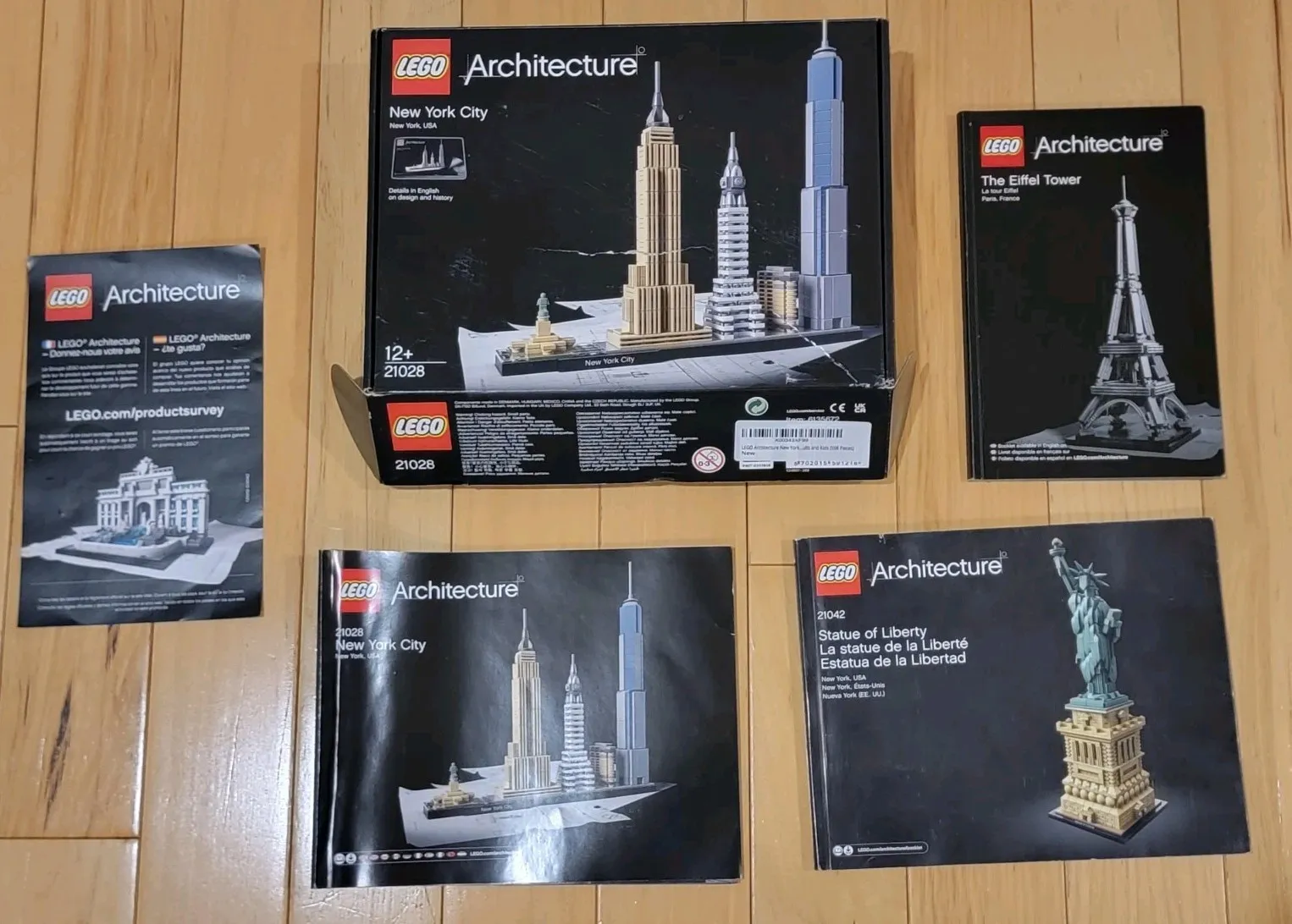 3x LEGO Architecture 21028 21042 21019 Empty Box Instruction Book Manual Booklet