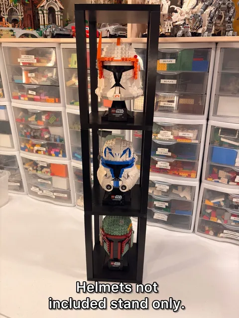 modular LEGO helmet stacker 3D printed display stand 3 pack (STAND ONLY)