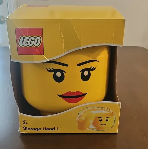 LEGO Storage Head L Large Yellow Minifigure Head Container Female Face 4032