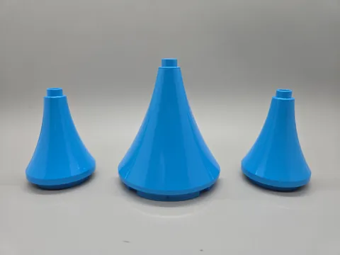 Lego Duplo Blue Tower Roof Spire Tapered Cone Cylinder Castle 3 Pcs