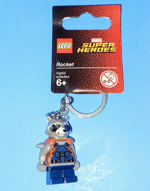 LEGO Marvel Guardians the Galaxy 854296 Rocket Raccoon Minifigure Keychain - NEW