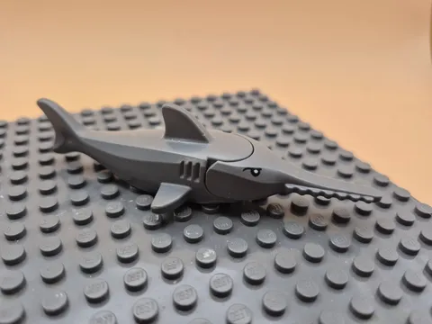 Lego Sawfish with Gills with Black Eyes and White Pupils Pattern Animal