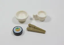 LEGO Food Lot Minifig Bowl Sushi Chopstick Teacup Accessory H12