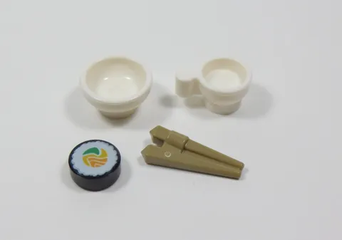 LEGO Food Lot Minifig Bowl Sushi Chopstick Teacup Accessory H12