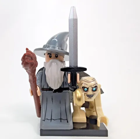 LEGO Gollum Smeagol Gandalf Minifigure Gold Ring LOTR Hobbit Custom Figure