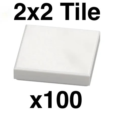 Genuine LEGO White 2x2 Tile x100 New