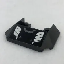 LEGO 13269pb004 Black Wedge 6 x 4 Cutout (Train Roof) W/ White Stripes on Black