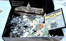 LEGO ARCHITECTURE: United States Capitol Building #21030 Partially Assembled 