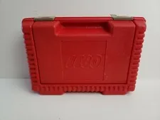 LEGO Carrying Case Box Vintage 1984 Red Hard Plastic Travel Carrier Interlego