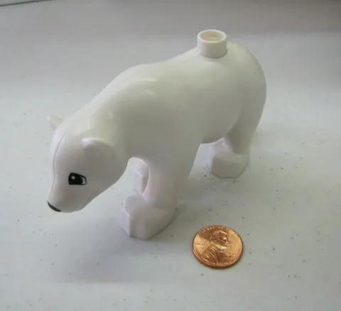 LEGO DUPLO WHITE ADULT POLAR BEAR Animal Zoo replacement piece for ARCTIC Rare