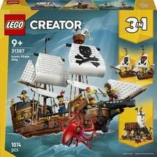 LEGO Creator 3 in 1 Iconic Pirate Ship Toy 31387 Building Set 5 Minifigures New