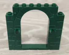 Lego 40242 Dark Green Door Frame 1 x 8 x 6 Arched With Clips And Stone Profile