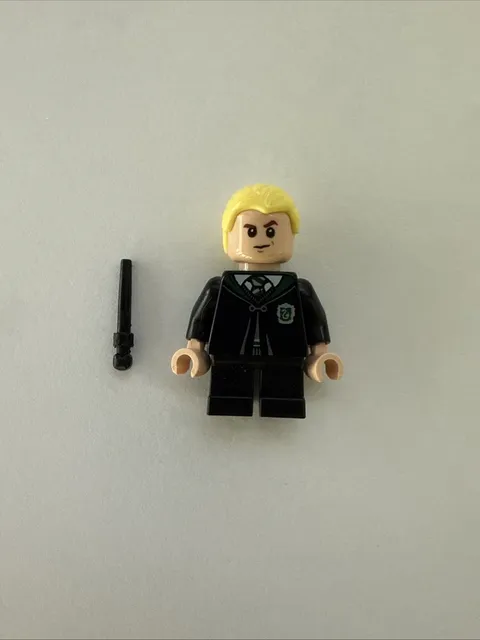 hp254 - Lego Minifigure - Harry Potter - Draco Malfoy - Black Torso Slytherin Ro