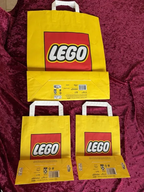 Set Of 3, Lego Shopping Paper Bags. New