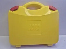 LEGO Yellow And Orange Plastic Carrying Case With Latches And Dividers 11” X 9”