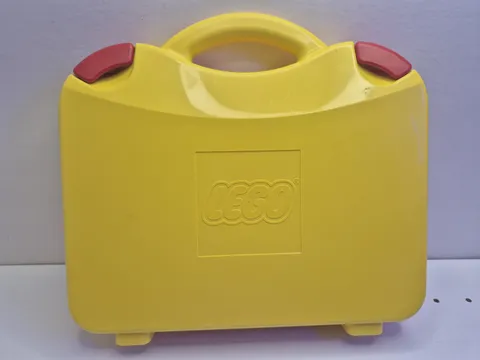 LEGO Yellow And Orange Plastic Carrying Case With Latches And Dividers 11” X 9”