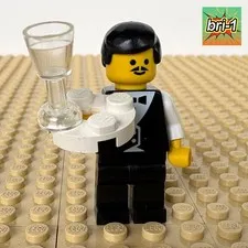 LEGO Town, Paradisa: Waiter, TRAY, GLASS, wtr001, 6416, POOLSIDE PARADISE, 1992