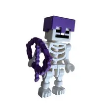 LEGO Minecraft Skeleton Minifigure w/ Med Lavender Helmet & Bow Min065