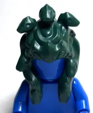 Lego - Minifigure Hair - Dark Green, Braided / Snakes