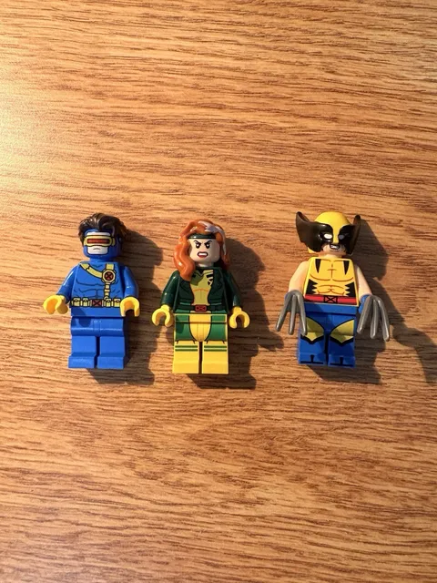 LEGO X-Men Superhero Minifigures Wolverine, Rogue, And Cyclops.