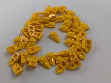 Lego x50 New Bright Light Orange Plate, Modified 1 x 1 Tooth Horizontal # 49668