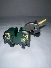 Lego Kingdoms Knights Green Dragon Barding Ruffled - Armored Horse from set 7187