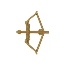 LEGO - Minifig, Weapon Bow, Recurve w/ Wide Flat Limbs, Arrow Drawn - Dark Tan
