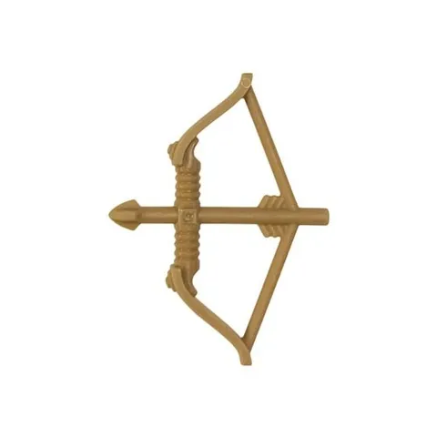 LEGO - Minifig, Weapon Bow, Recurve w/ Wide Flat Limbs, Arrow Drawn - Dark Tan