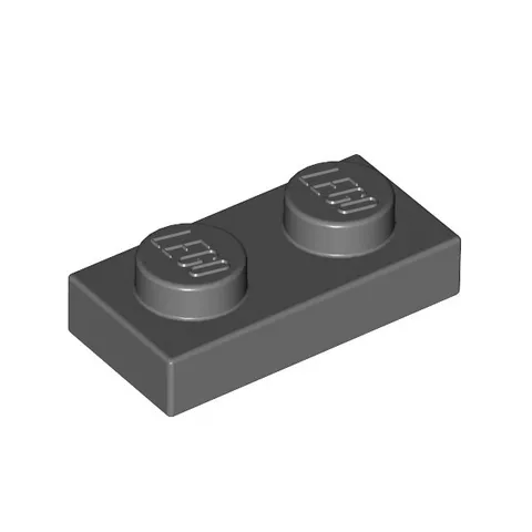 Lego Bricks Parts 20x Dark Stone Grey 1x2 Studded Plate Tile - 4211063 3023 NEW