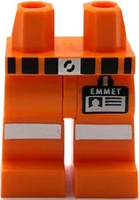 Lego New Orange Minifigure Hips and Legs with Belt Reflective Stripes Part