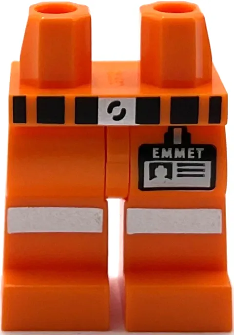 Lego New Orange Minifigure Hips and Legs with Belt Reflective Stripes Part