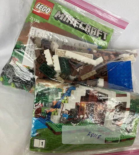 Lego 21134 Minecraft The Waterfall Base Incomplete Bricks Pieces Parts Manuals