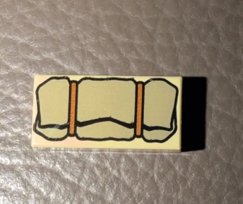 Lego 3069pb0047 Tan Tile 1 x 2 with Dark Gray Bedroll Pattern