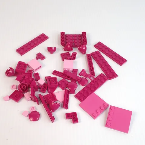 LEGO Parts - Assorted Pinks Bulk Pieces - QTY 50 pc (1.6 oz)
