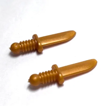 Lego - Minifigure Utensil - Lot of 2 - Gold, Knife