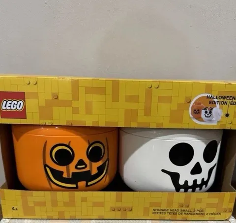 New LEGO Room Copenhagen Halloween Pumpkin Skeleton Storage 2 Pack
