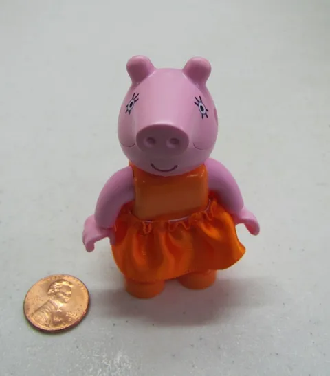 New Lego Duplo PEPPA PIG MOM MOTHER WOMAN w/ removable orange skirt Pig Figure