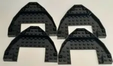 LEGO Boat Ship Bow Lot of 4 Brick Plates- Black