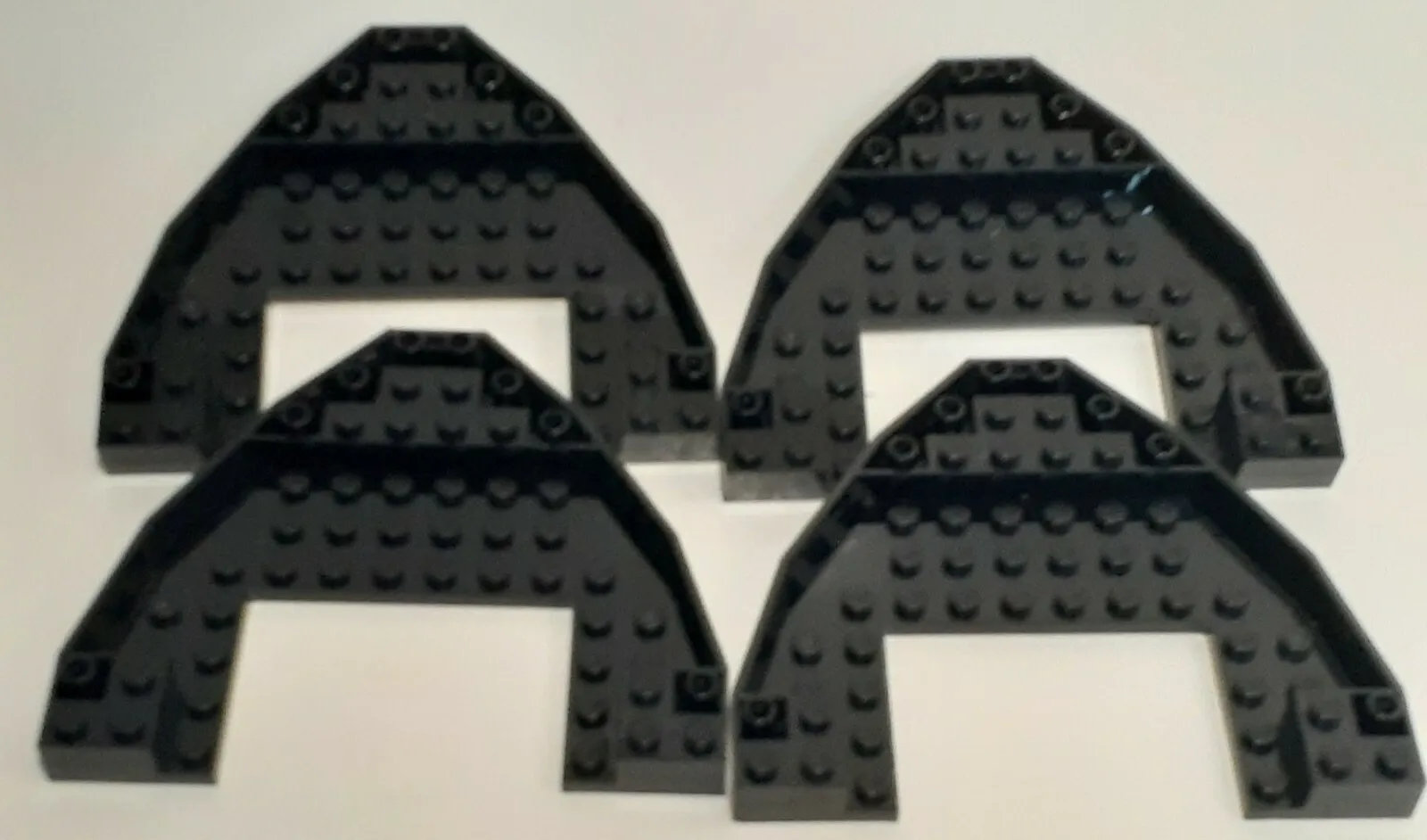 LEGO Boat Ship Bow Lot of 4 Brick Plates- Black