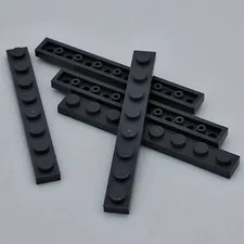 Lego - 5 Basic Dark Bluish Gray Plate 1 x 8 Studs 3460