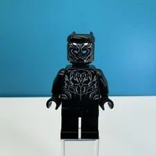 LEGO Marvel Super Heroes Minifigure - Black Panther Metallic Light Blue - SH0478