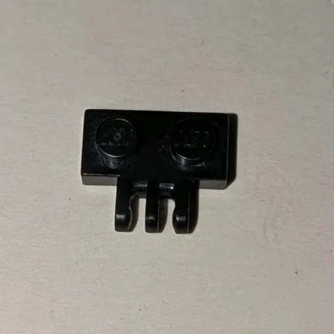 LEGO BLACK Hinge Plate 1x2 With 3 Fingers On Side Piece Part #2452 Vintage 1 x 2