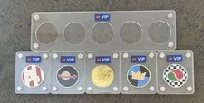 All 5 LEGO VIP Collectible Coins & Display Case Complete Set Brand New