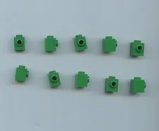 LEGO x 10 Green Brick, Modified 1 x 1 with Stud on Side 87087