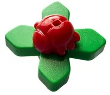 Lego NEW Red BEETLE / LADYBUG on Bright Green LEAF Plant Garden Patch Part D834