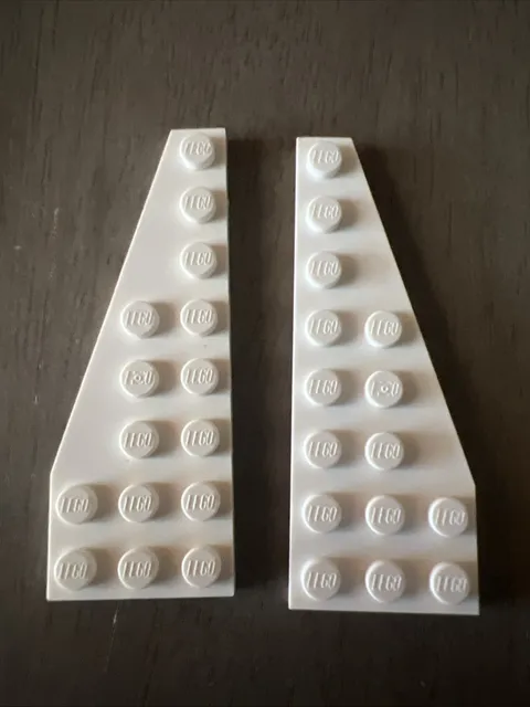 LEGO 50305 50304 White Wedge, Plate 8 x 3 Pentagonal Left Right Pair Two Pieces